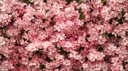 Fototapeta premium Abundance of pink crabapple blossoms creates a textured floral spectacle