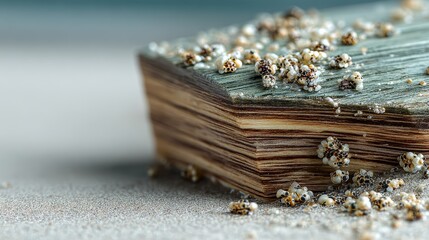 Vintage Book with Flowers on Top.