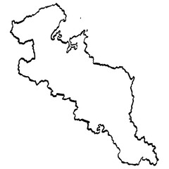 京都府地図 筆タッチ 和風 近畿 西日本 / A brushstroke map of Kyoto Prefecture