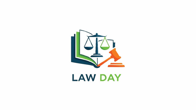 Law Day celebration with legal symbols and text. - Powered by Adobe