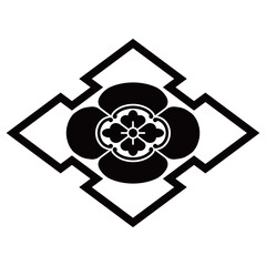 家紋です。折り入り菱に木瓜といいます。