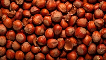 Obraz premium Abundance of Hazelnuts - A Close-Up View of Nutritious Treats.