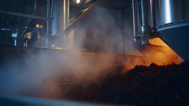 Biochar Production Transforming Waste into Sustainable Soil Enrichment Process Stock Photo