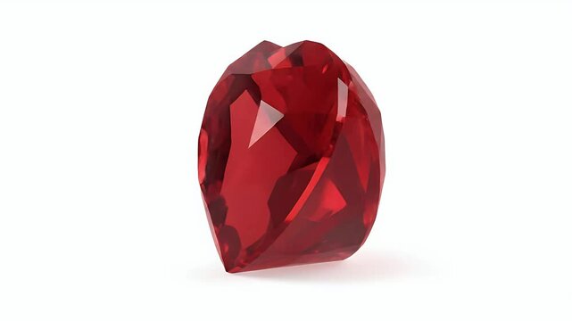 Stunning heart-shaped ruby gemstone with sparkling facets