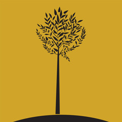 Illustration of silhouette of a tree