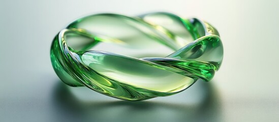 Green glass ring, studio shot, light background, jewelry design