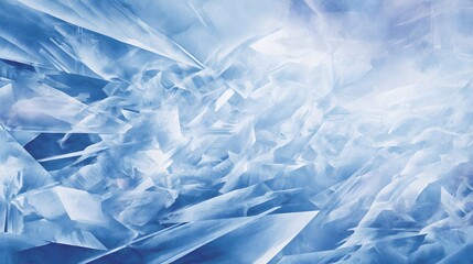 Obraz premium Intricate blue ice watercolor illustration evokes a cool wintery atmosphere of serene abstract elegance