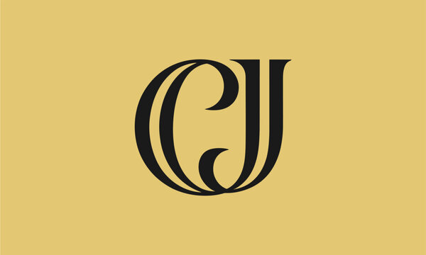 CJ Letter Logo Vector Illustration , Initial CJ Monogram Logo Design Vector