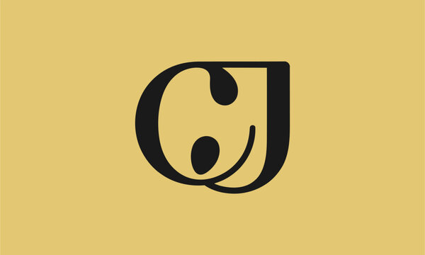 CJ Letter Logo Vector Illustration , Initial CJ Monogram Logo Design Vector