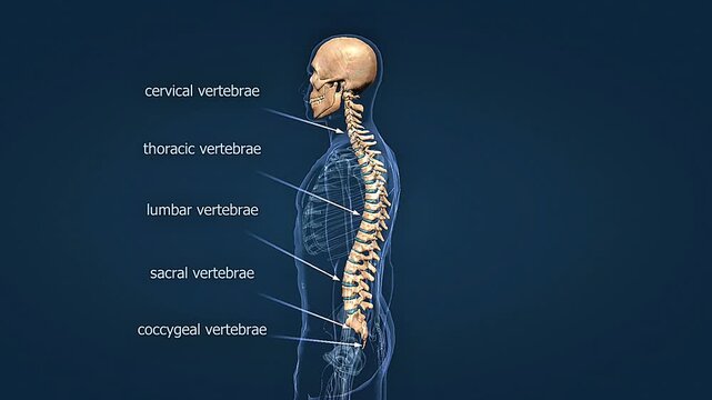 Types of vertebrae in Human body.
