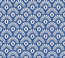 Seamless vector pattern with decorative floral elements. Minimalistic geometric design. Vintage elegant background.