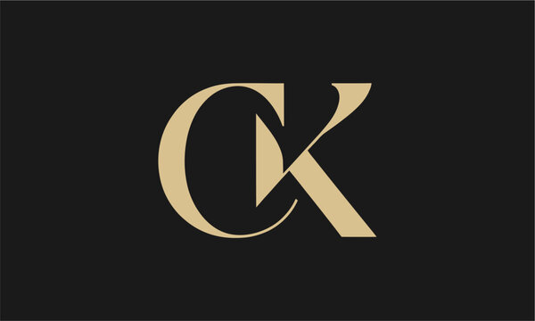 CK Letter Logo Vector Illustration , Initial CK Monogram Logo Design Vector