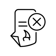 Request denied line icon, black outline rejected request and error symbol