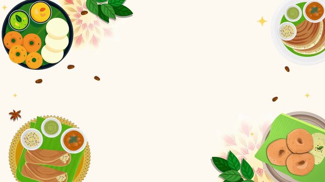 South Indian Breakfast Platter: Dosa, Idli, and Vada  Motion background video