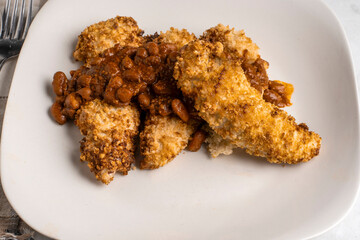 chicken tenders  top with  chilli