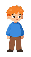 Obraz premium Angry cartoon boy with orange hair