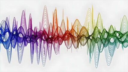 Contemporary line art with color-smudged waveforms and rhythmic distortion