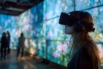 Immersive virtual reality art installation with vr installation, digital creativity
