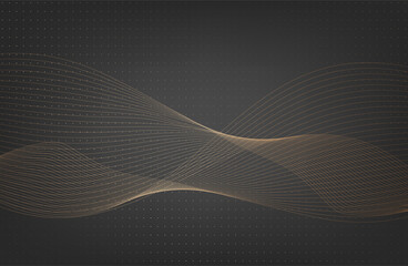 Abstract Music background. Big Data Particle Flow Visualisation chemical industry. Science infographic futuristic illustration. Sound wave. Premium background design with mocha mousse sound wave