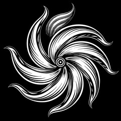 Swirling feather design