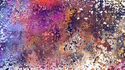 Fototapeta premium Abstract rust-like organic texture with vibrant marbled colors, corroded metal surface effect and expressive chaotic pattern