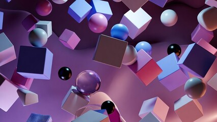 Modern abstract colorful geometric shapes with vibrant