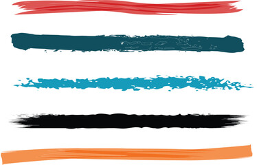 Obraz premium Vibrant colored brush strokes on white background