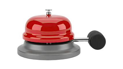 Red service bell with chrome and black accents