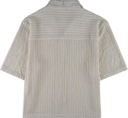 Beige textured short sleeve shirt isolated on transparent background