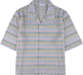 Colorful patterned short sleeve shirt isolated on transparent background