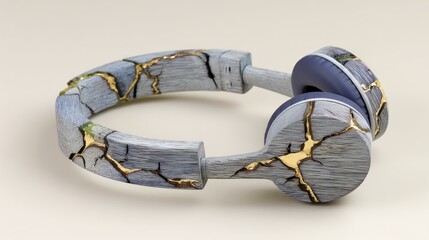 Artistic Headphones with Kintsugi Design.