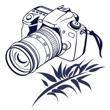 Camera hanging from plant