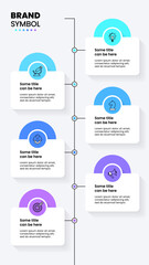 Infographic template. Vertical line with 6 steps