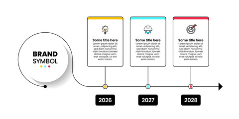 Infographic template. Timeline with 3 years and icons