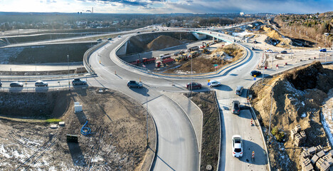 Grebalow great interchange in Krakow, Poland, under construction