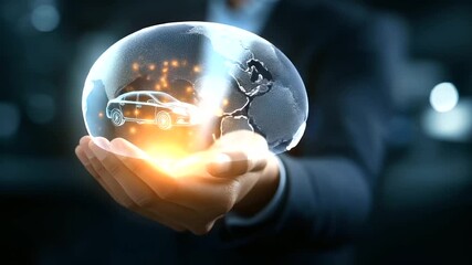 Vehicle insurance concept digital automobile in hands protection faceless individual defocused future driving background technology safety visualization coverage innovation - Powered by Adobe