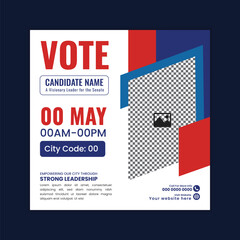 Political Election Campaign Social Media Post  and Square Web Banner Template