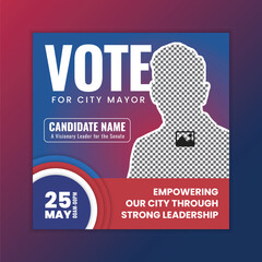 Modern Political Election Flyer and Social Media Square Post