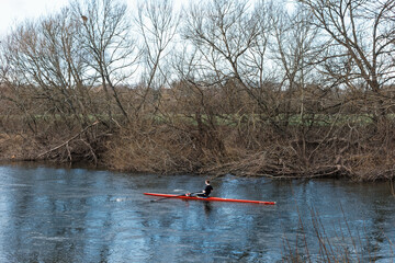 Morning rowing on the river wye