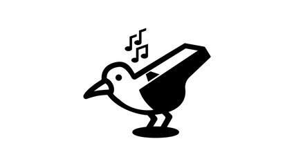 Bird Whistle symbo l,black isolated silhouette