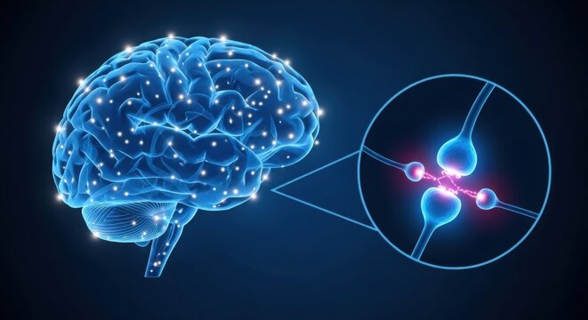 Digital brain network with neural connections and synapse detail - Powered by Adobe