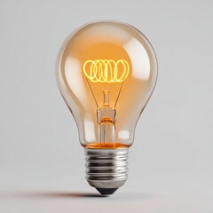 Creative Concept of Glowing Light Bulb with Unique Filament Design