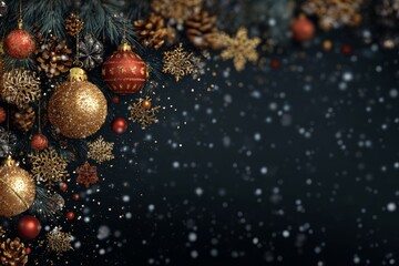 Christmas Festive Background with Glowing Lights and Holiday Atmosphere