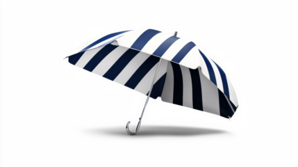 Striped Umbrella on Transparent Background