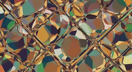 Fototapeta premium Colorful Abstract Geometric Pattern with Multicolored Shapes and Textures in a Unique Design