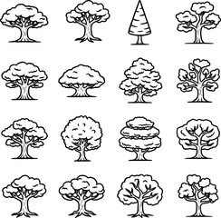 Minimal Big Tree Logo Icon Set Modern Branding