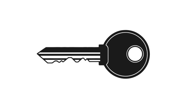 Minimalist key illustration isolated on transparent background, Vector