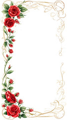 Vintage Floral Frame with Roses