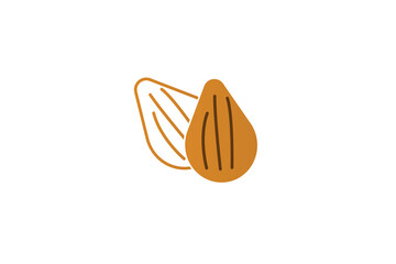 Almond nut icon, almond line icon nut, tasty almond nut icon.