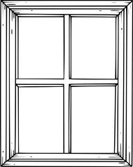Hand-drawn windows illustration in a clean, minimalist style on a white background
